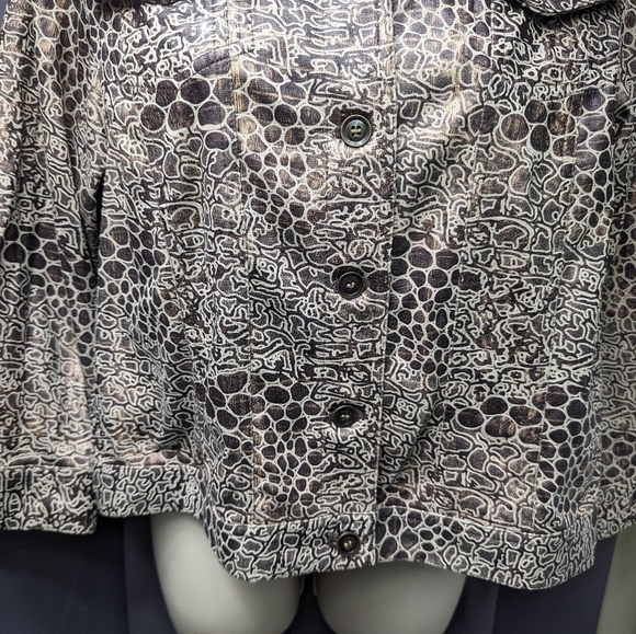 Ruby Road Snake Print Button Front Jacket Sz 14P - Picture 4 of 12
